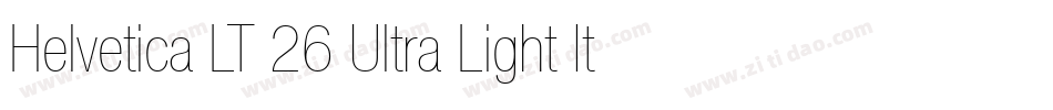 Helvetica LT 26 Ultra Light Italic字体转换
